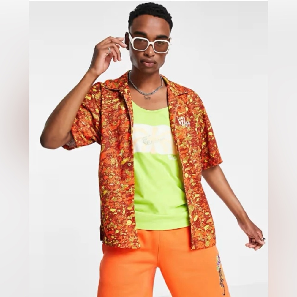 Nike Resort Dri-FIT Trek Divison Mesh Shirt Orange DR9966-832 Men’s Size L